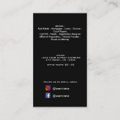 Carte De Visite Immobilier QR code professionnel photo élégante (Dos)