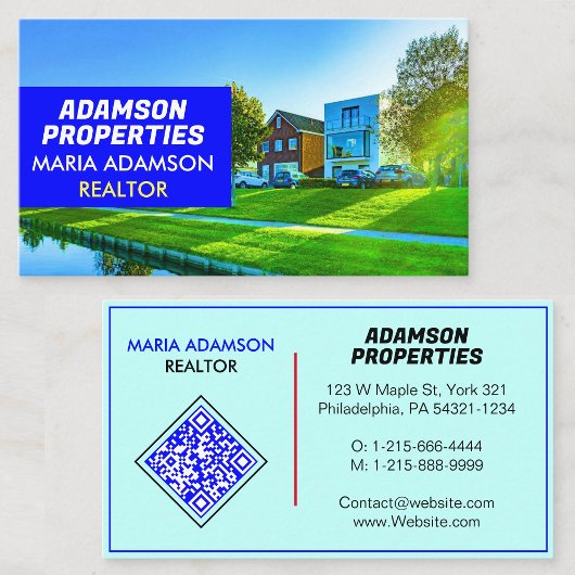Carte De Visite Immobilier QR Visite Photo Disposition Maison Real
