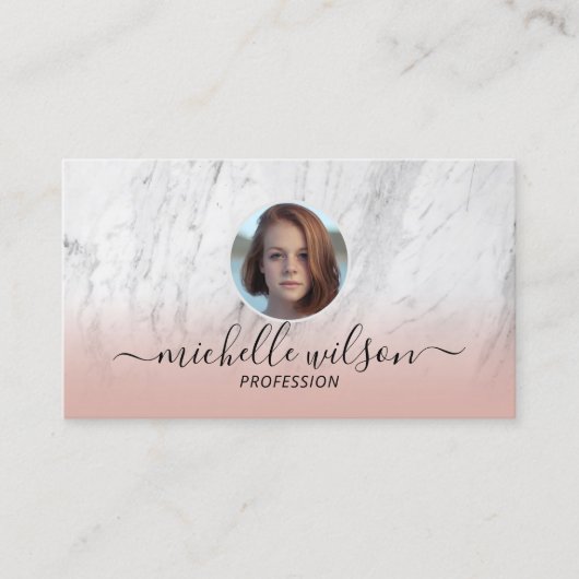 Carte De Visite Immobilier Realtor Marbre tendance Blush rose (Devant)
