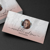 Carte De Visite Immobilier Realtor Marbre tendance Blush rose