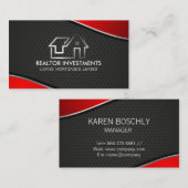 Carte De Visite Immobilier | Rouge métallique | Mesh (Devant / Derrière)