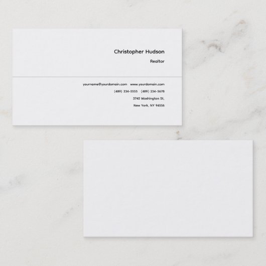 Carte De Visite Immobilier simple professionnel (Devant / Derrière)