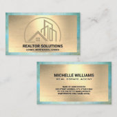 Carte De Visite Immobilier | Texture or (Devant / Derrière)