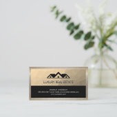 Carte De Visite Immobilier Toit Top Or Géométrique (Debout devant)