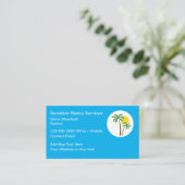 Carte De Visite Immobilier Tropical Côtier Simple (Debout devant)