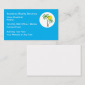 Carte De Visite Immobilier Tropical Côtier Simple (Devant / Derrière)