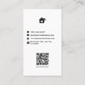Carte De Visite Immobilier Vertical Noir Blanc (Dos)