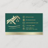 Carte de visite immobilière QR Code Gold House Gre (Dos)