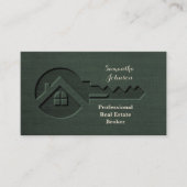 Carte de visite immobilière verte Luxe Key Pine (Devant)