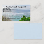 Carte De Visite Immobiliers de vacances de propriété de plage (Devant / Derrière)