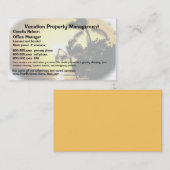 Carte De Visite Immobiliers de vacances ou gestion de propriété (Devant / Derrière)