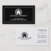 Carte De Visite Immobiliers professionnels noirs et argentés (Devant / Derrière)