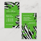 Carte de visite impertinent d'impression de zèbre (Devant / Derrière)