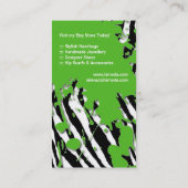 Carte de visite impertinent d'impression de zèbre (Dos)