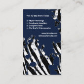 Carte de visite impertinent d'impression de zèbre (Dos)