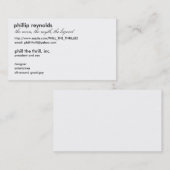 Carte De Visite Importante affaire (Devant / Derrière)