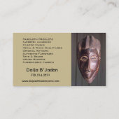 Carte De Visite Importations africaines de Kenyan d'Afrocentric de (Dos)