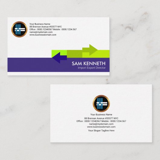 Carte De Visite Importations-exportations simples chics de flèches (Devant / Derrière)