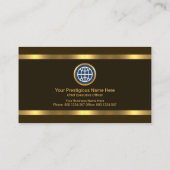 Carte De Visite Importer des lignes d'or à rayure minimaliste (Dos)