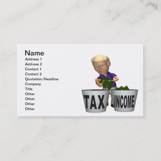 Carte De Visite Impôt sur le revenu (Devant)