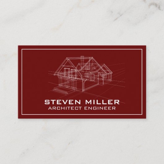 Carte De Visite Impression bleue | Architecte (Devant)