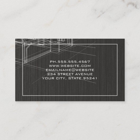 Carte De Visite Impression bleue | Architecte | Logo de constructi (Dos)