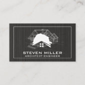 Carte De Visite Impression bleue | Architecte | Logo de constructi (Devant)