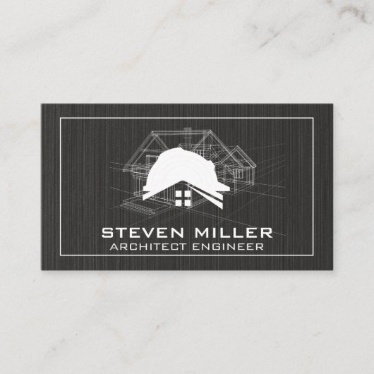 Carte De Visite Impression bleue | Architecte | Logo de constructi (Devant)