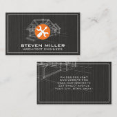 Carte De Visite Impression bleue | Architecte | Outils main (Devant / Derrière)