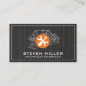 Carte De Visite Impression bleue | Architecte | Outils main (Devant)