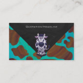Carte De Visite Impression Brown et Turquoise de la vache (Dos)
