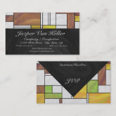 Carte De Visite Impression Brown jaune vert (Devant / Derrière)