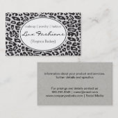 Carte De Visite Impression Cheetah | Grey, Texture (Devant / Derrière)