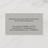 Carte De Visite Impression Cheetah | Grey, Texture (Dos)