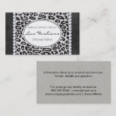 Carte De Visite Impression Cheetah | Perles, texture d'ardoise (Devant / Derrière)