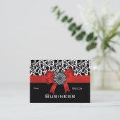 Carte de visite Impression d'animal Noir Blanc Rou (Debout devant)