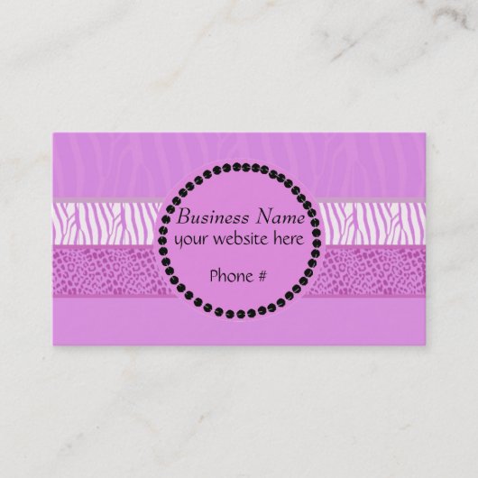 Carte De Visite Impression d'animal sauvage violet (Devant)