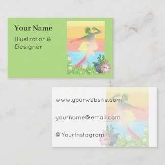 Carte De Visite Impression Danseur Céleste Saut au Lever du Soleil