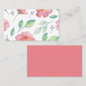 Carte de visite - impression d'aquarelle florale (Devant / Derrière)