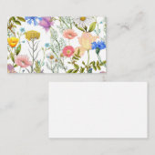 Carte de visite - impression d'aquarelle florale (Devant / Derrière)