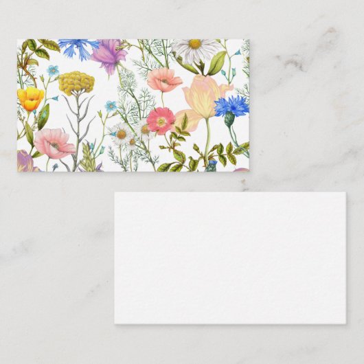 Carte de visite - impression d'aquarelle florale (Devant / Derrière)