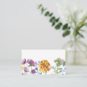 Carte de visite - impression d'aquarelle florale (Debout devant)