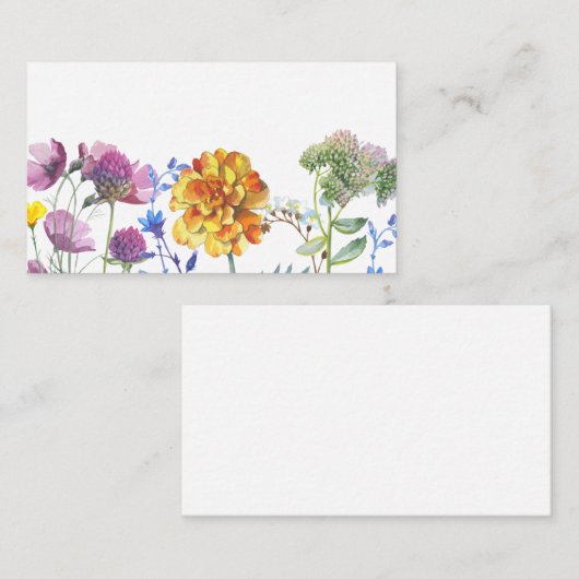 Carte de visite - impression d'aquarelle florale (Devant / Derrière)