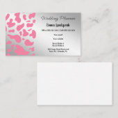 Carte De Visite Impression d'argent et de vache rose (Devant / Derrière)