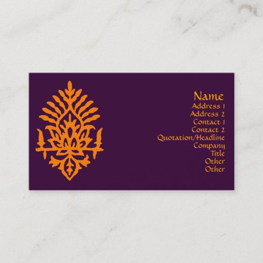Carte De Visite Impression de bloc Inde (Devant)