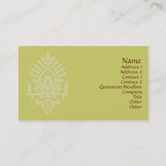Carte De Visite Impression de bloc Inde (Devant)