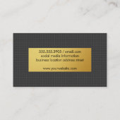 Carte De Visite Impression de carbone / métal or (Dos)