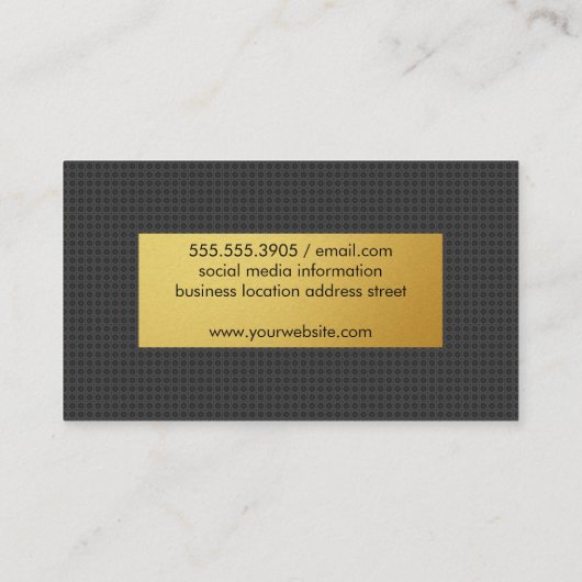 Carte De Visite Impression de carbone / métal or (Dos)