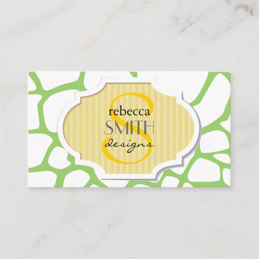 Carte De Visite Impression de girafe, Girafe verte, Poster de anim (Devant)