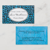 Carte De Visite Impression de guépard (bleu) (Devant / Derrière)